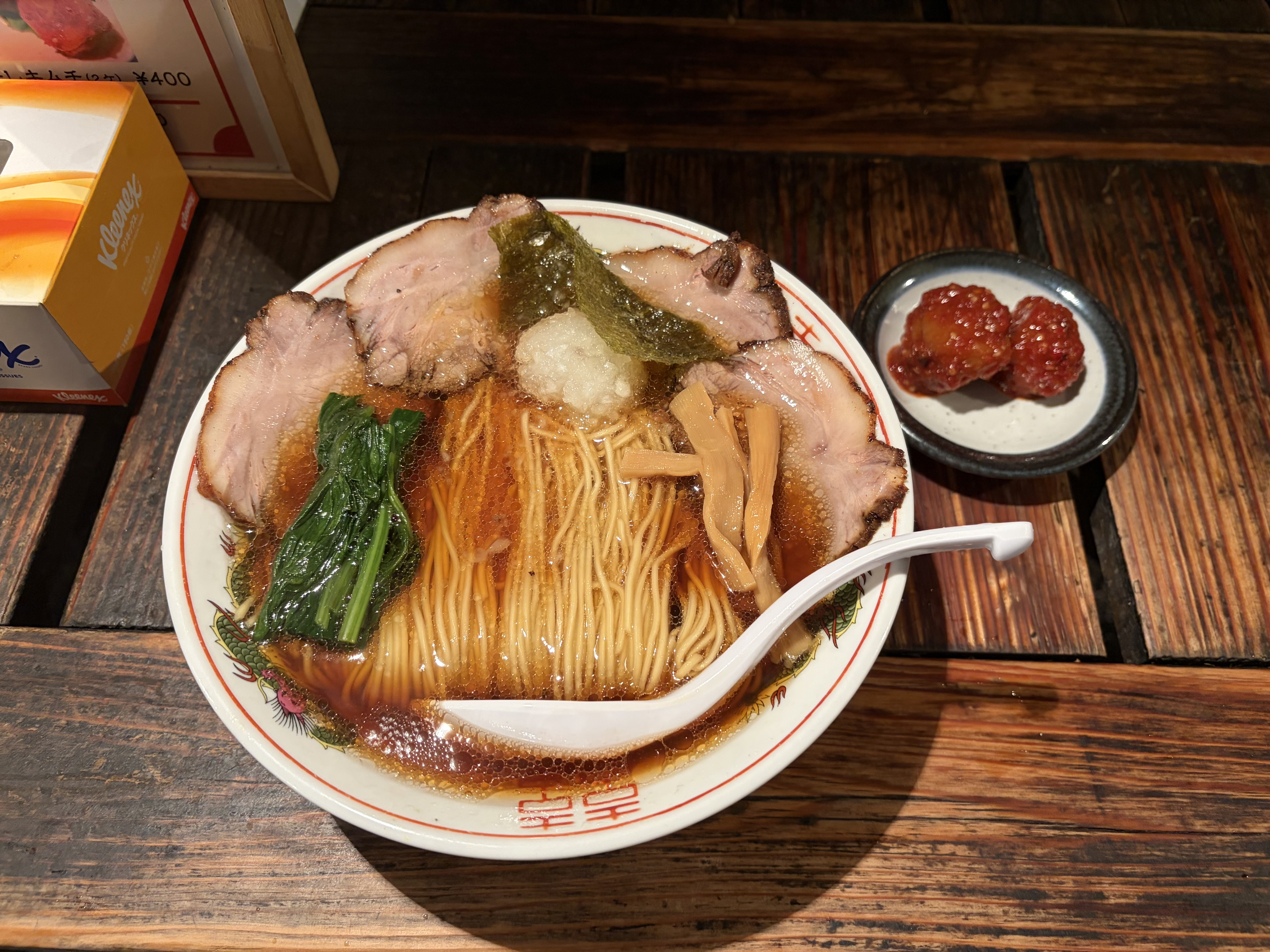チャーシューメン大盛り+梅干しキムチ